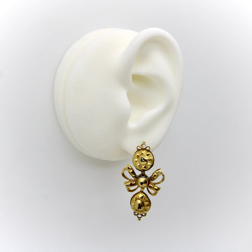 Boucles d'oreilles Boucles d’oreilles pendeloque ibériques géorgiennes en or 21K et diamants 58 Facettes