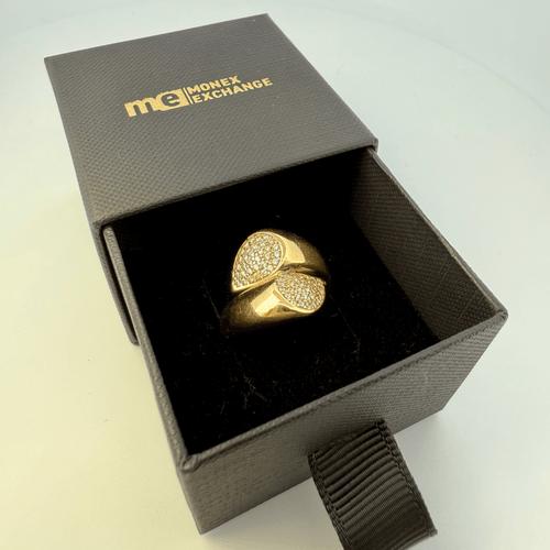 Bague 55 Bague pavée sertie en or jaune 18 carats, taille 55 58 Facettes 250085