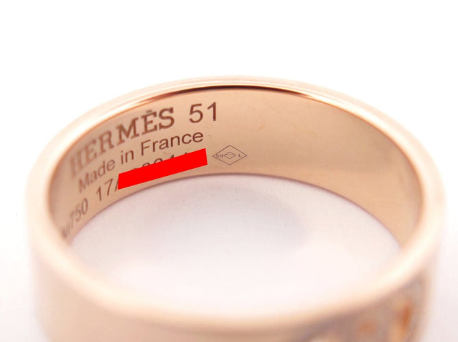 Bague 51 bague HERMES h d'ancre pm h115601b diamants t51 or rose 18k 58 Facettes 272646