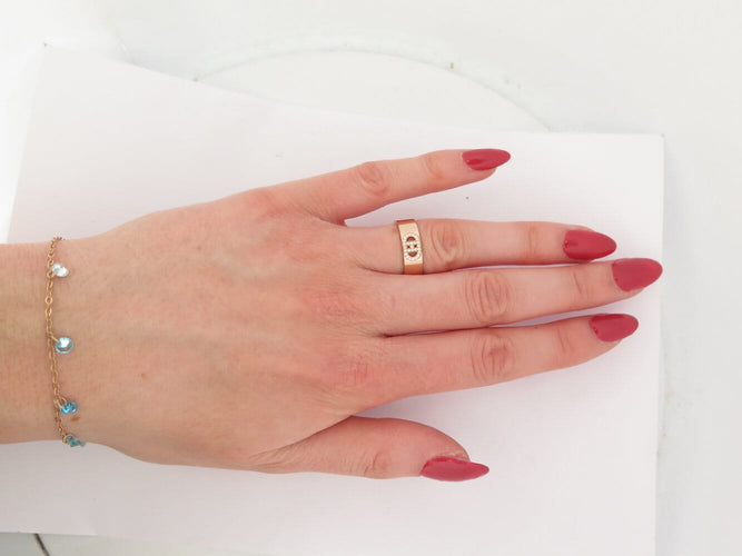 Bague 51 bague HERMES h d'ancre pm h115601b diamants t51 or rose 18k 58 Facettes 272646