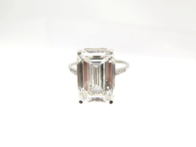 Bague 55 bague solitaire solitaire diamant taille emeraude 7ct t55 or blanc 18k 58 Facettes 271662