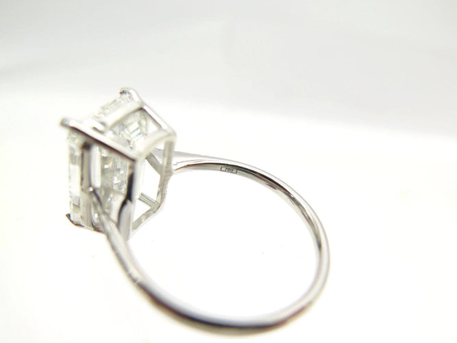 Bague 55 bague solitaire solitaire diamant taille emeraude 7ct t55 or blanc 18k 58 Facettes 271662