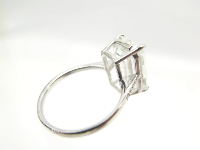 Bague 55 bague solitaire solitaire diamant taille emeraude 7ct t55 or blanc 18k 58 Facettes 271662