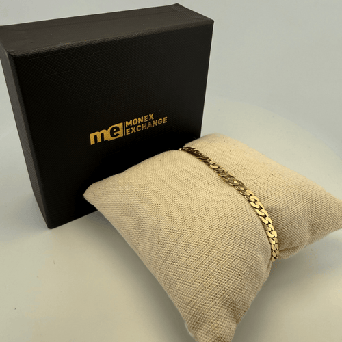 Gourmette maille anglaise en or jaune 18 carats 58 Facettes 250012