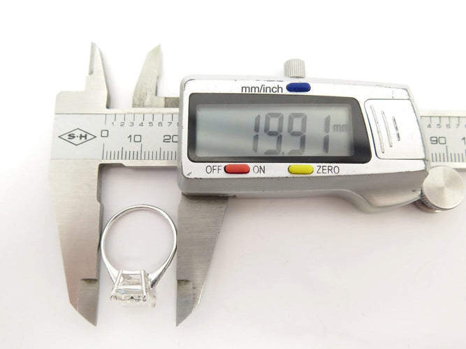 Bague 55 bague solitaire solitaire diamant taille emeraude 7ct t55 or blanc 18k 58 Facettes 271662