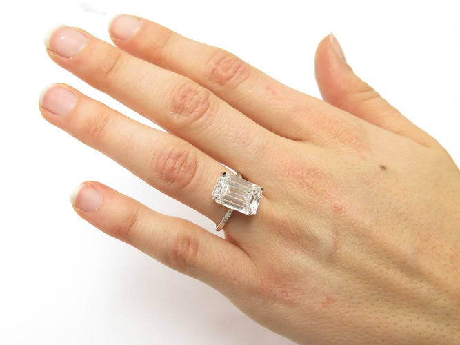 Bague 55 bague solitaire solitaire diamant taille emeraude 7ct t55 or blanc 18k 58 Facettes 271662