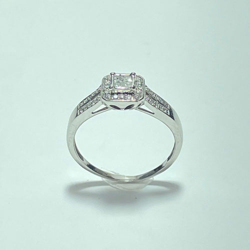 Bague 57 Bague diamants 0,44 ct en or blanc 18 carats 58 Facettes 250168