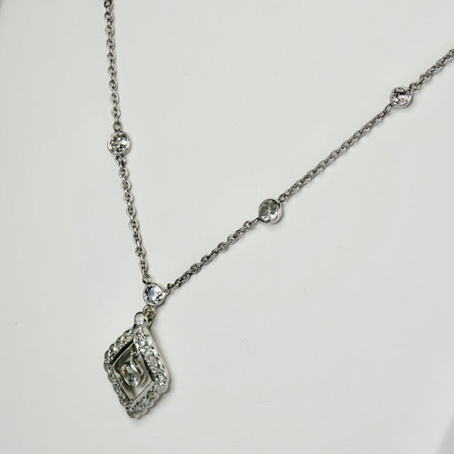 Collier Art déco - Collier en or blanc 585, platine et diamants 58 Facettes 2637