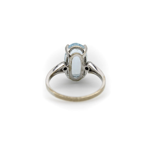 Bague Amsterdam SAUER - Bague vintage en or blanc 18k et aigue-marine 58 Facettes A20062