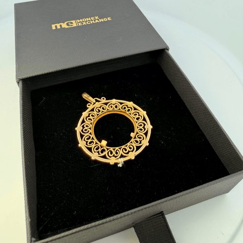 Pendentif Pendentif porte-pièce en or jaune 18 carats 6,33 g 58 Facettes 250093