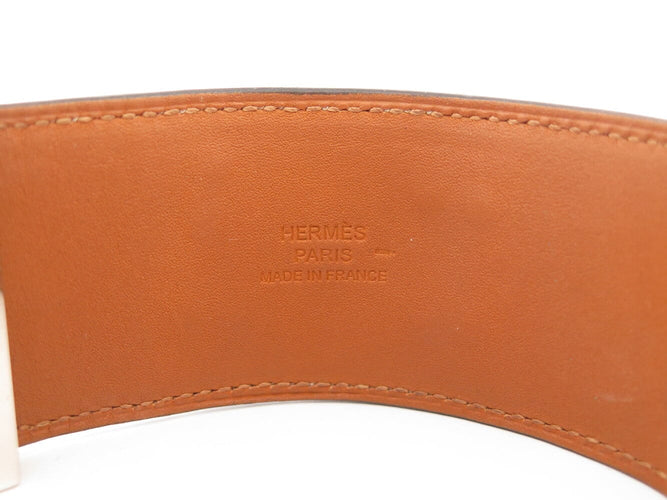 Bracelet Hermès Médor Collier de Chien - Bracelet en cuir de lézard niloticus argenté 58 Facettes 272558