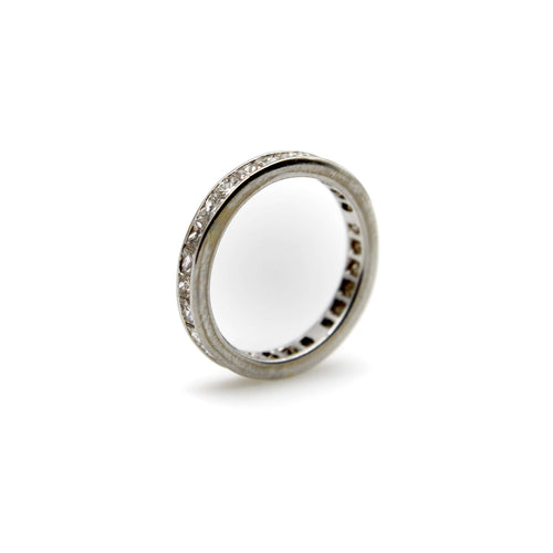 Bague Bague alliance éternité en or 18k et diamants taille princesse 58 Facettes