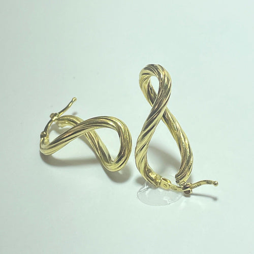 Boucles d'oreilles Infinity - Boucles d’oreilles en or jaune 14K 58 Facettes 250256