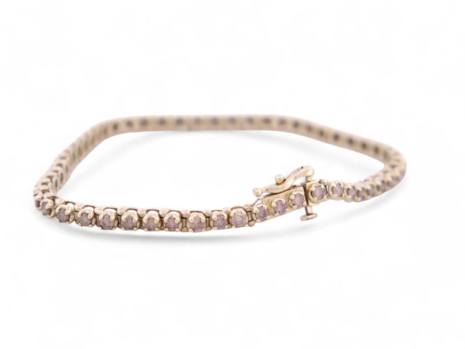 Bracelet Bracelet tennis rivière - 53 diamants fancy en or jaune 14 ct 58 Facettes 268156
