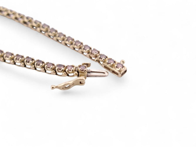 Bracelet Bracelet tennis rivière - 53 diamants fancy en or jaune 14 ct 58 Facettes 268156