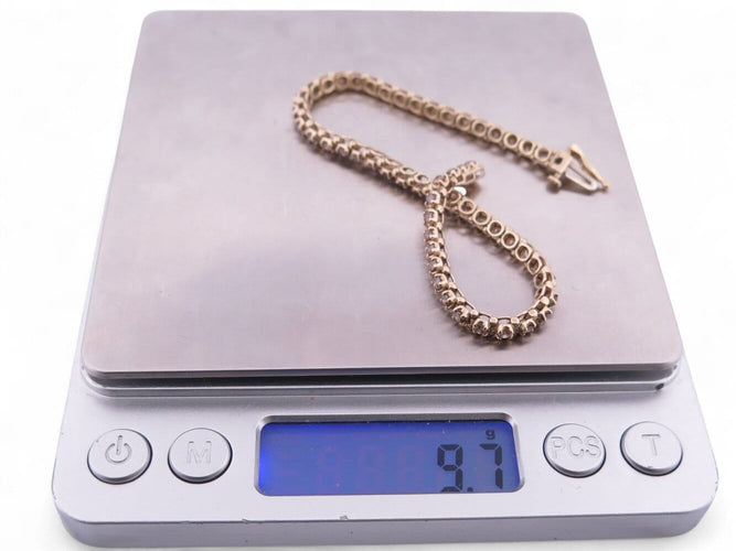 Bracelet Bracelet tennis rivière - 53 diamants fancy en or jaune 14 ct 58 Facettes 268156