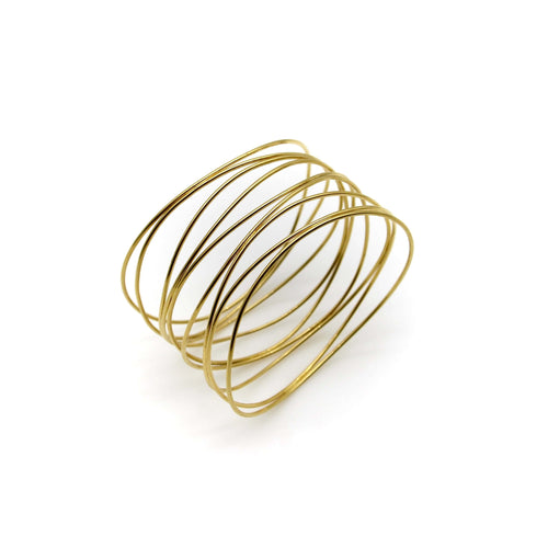 Bracelet Tiffany & Co. Elsa Peretti - Bracelet vague neuf rangs en or jaune 18k 58 Facettes