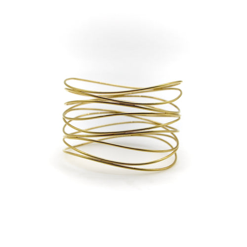 Bracelet Tiffany & Co. Elsa Peretti - Bracelet vague neuf rangs en or jaune 18k 58 Facettes
