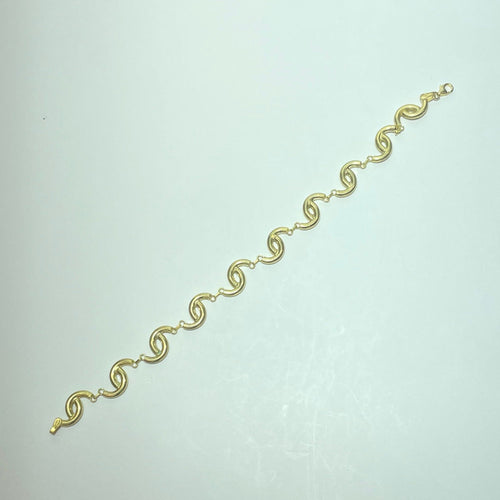 Bracelet Bracelet à maillons ondulés en or jaune 14K 11,82 g 58 Facettes 250255