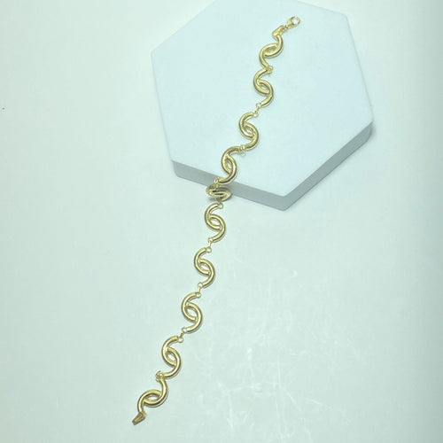 Bracelet Bracelet à maillons ondulés en or jaune 14K 11,82 g 58 Facettes 250255