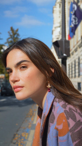 Boucles d'oreilles Lorenz Bäumer - Boucles d’oreilles pendantes en or jaune et diamants, saphirs, héliodores, rubellites 58 Facettes