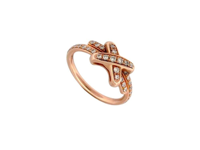 Bague 53 Chaumet Jeux de Liens - Bague en or rose 18k et diamants 0,35 ct T53 58 Facettes 268402