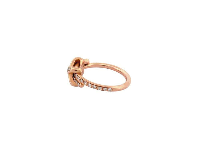 Bague 53 Chaumet Jeux de Liens - Bague en or rose 18k et diamants 0,35 ct T53 58 Facettes 268402