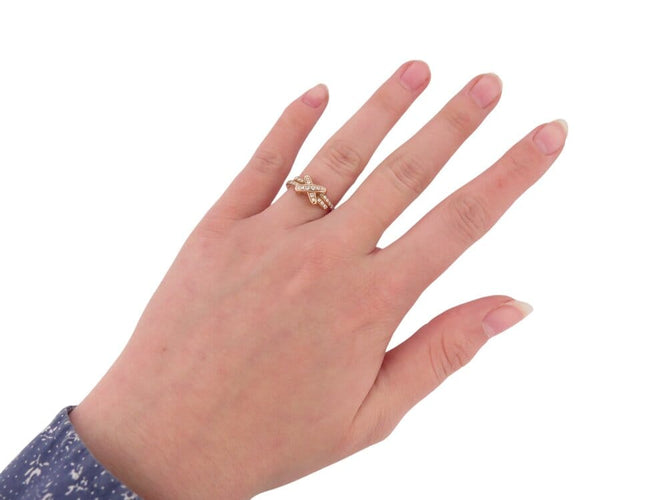 Bague 53 Chaumet Jeux de Liens - Bague en or rose 18k et diamants 0,35 ct T53 58 Facettes 268402