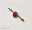 Broche Broche antique en or jaune 18 carats avec rubis, saphirs et diamants 58 Facettes 2656