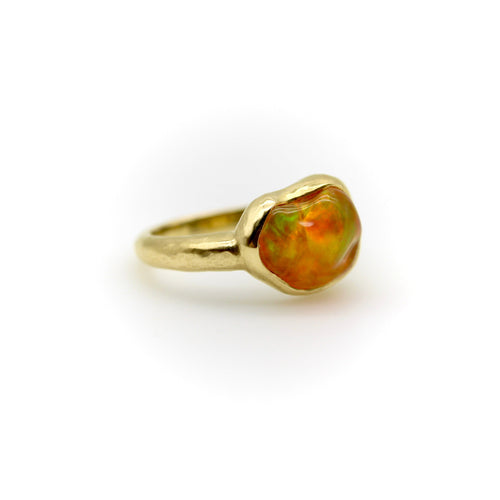 Bague Tony Malmed - Bague en or 18k avec opale de feu mexicaine 58 Facettes
