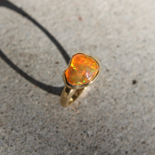 Bague Tony Malmed - Bague en or 18k avec opale de feu mexicaine 58 Facettes