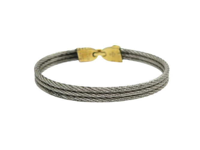 Bracelet FRED Force 10 - Bracelet câble en acier et or jaune 18k, 18 cm 58 Facettes 272738