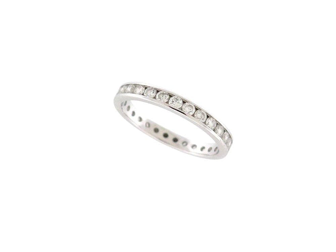 Bague 54 Alliance américaine - Bague en or blanc 18k et 34 diamants 1,1 ct, taille 54 58 Facettes 266001