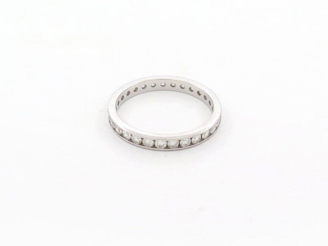 Bague 54 Alliance américaine - Bague en or blanc 18k et 34 diamants 1,1 ct, taille 54 58 Facettes 266001