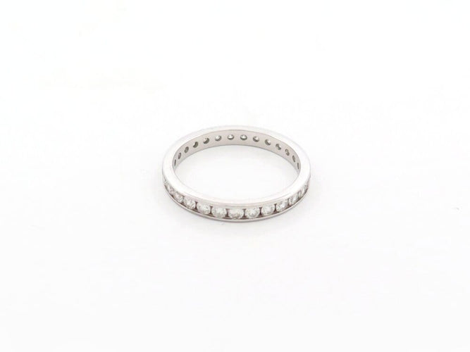 Bague 54 Alliance américaine - Bague en or blanc 18k et 34 diamants 1,1 ct, taille 54 58 Facettes 266001