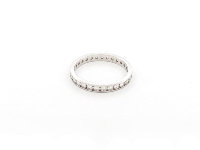 Bague 54 Alliance américaine - Bague en or blanc 18k et 34 diamants 1,1 ct, taille 54 58 Facettes 266001