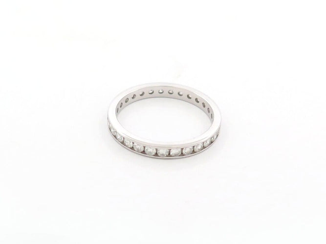 Bague 54 Alliance américaine - Bague en or blanc 18k et 34 diamants 1,1 ct, taille 54 58 Facettes 266001
