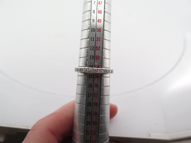 Bague 54 Alliance américaine - Bague en or blanc 18k et 34 diamants 1,1 ct, taille 54 58 Facettes 266001