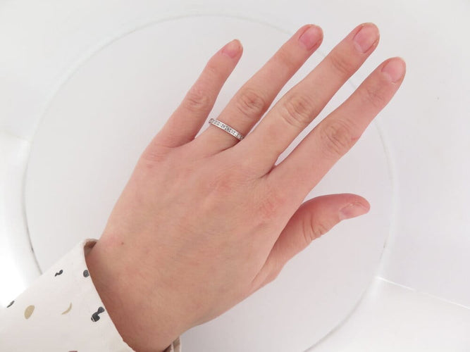 Bague 54 Alliance américaine - Bague en or blanc 18k et 34 diamants 1,1 ct, taille 54 58 Facettes 266001