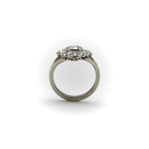 Bague Bague en or blanc 14 carats avec diamants taille ancienne, vers 1910 58 Facettes A1002Z
