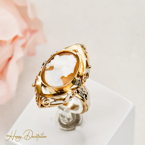Bague 52.5 Bague camée victorienne en or 585 avec diamants 58 Facettes 2623