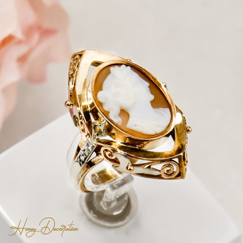 Bague 52.5 Bague camée victorienne en or 585 avec diamants 58 Facettes 2623