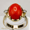 Bague 59 Bague en or 585 avec corail et diamants taille brillant 0,20 ct 58 Facettes 2659