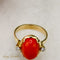 Bague 59 Bague corail avec brillants en or jaune 585 58 Facettes 2659