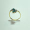 Bague 44.5 Bague motif floral en or jaune 18K, pierres vertes 58 Facettes 250341