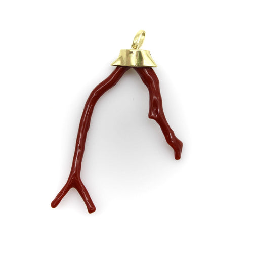 Pendentif Gold Signature - Pendentif branche de corail en or 18k et diamants 58 Facettes A10039