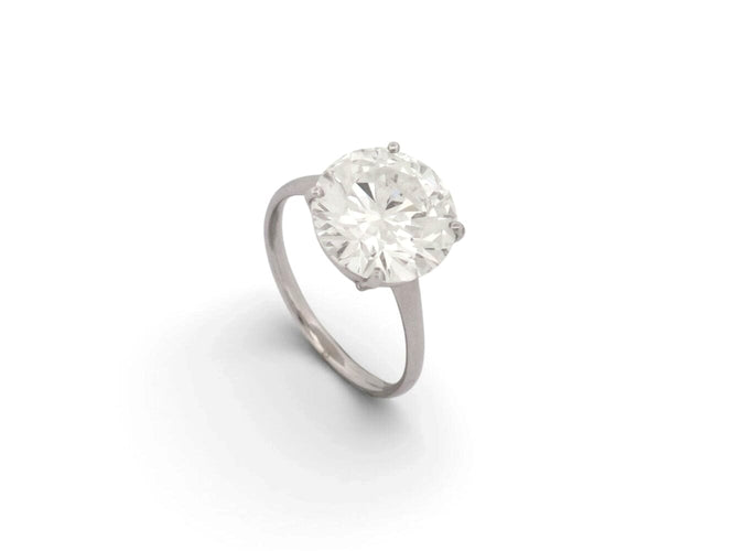 Bague 54 bague solitaire diamant de laboratoire 5.41cts or blanc 18k 3.39g 58 Facettes 272943