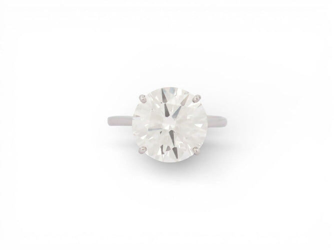 Bague 54 bague solitaire diamant de laboratoire 5.41cts or blanc 18k 3.39g 58 Facettes 272943