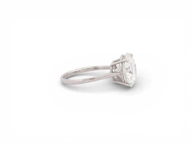 Bague 54 bague solitaire diamant de laboratoire 5.41cts or blanc 18k 3.39g 58 Facettes 272943
