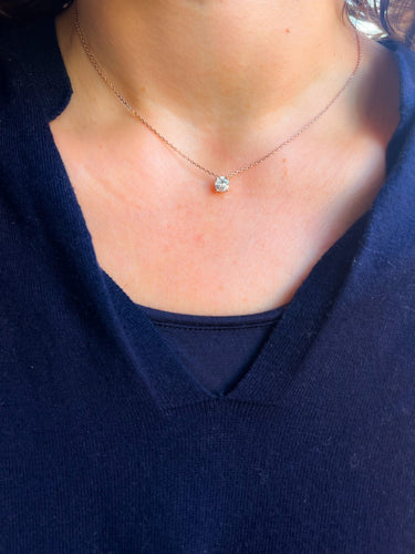 Pendentif Pendentif taille ancienne 0,49 ct en or rose et diamant 58 Facettes 1